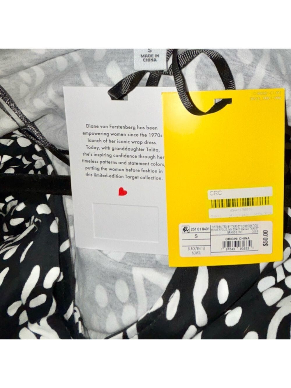 Diane von Furstenberg x Target Wrap Dress – Black & White Sea Spots – NWT - Picture 3 of 7